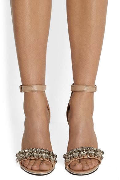 givenchy monia leather sandals with crystals|net a porter Givenchy.